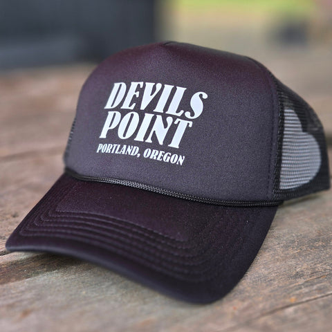 Devils Point Black Trucker Hat