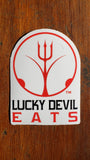 Lucky Devil Eats Sticker