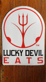 Lucky Devil Eats Sticker